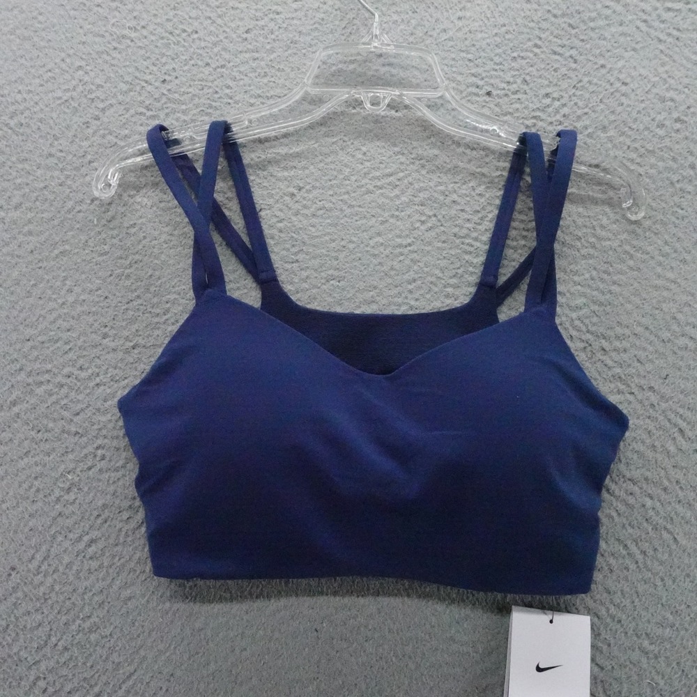Nike Zenvy Womens Training Sports Bra Navy Blue InfinaSoft Large NEW